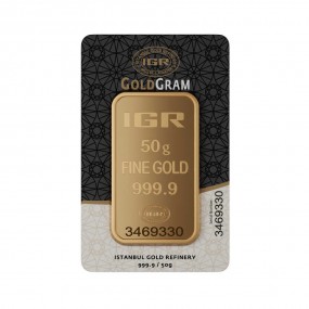 50 gr 24 Ayar 999.9 İAR Saf Gram Külçe Altın