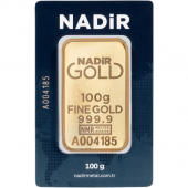 100 gr 24 Ayar 999.9 Nadir Saf Gram Külçe Altın