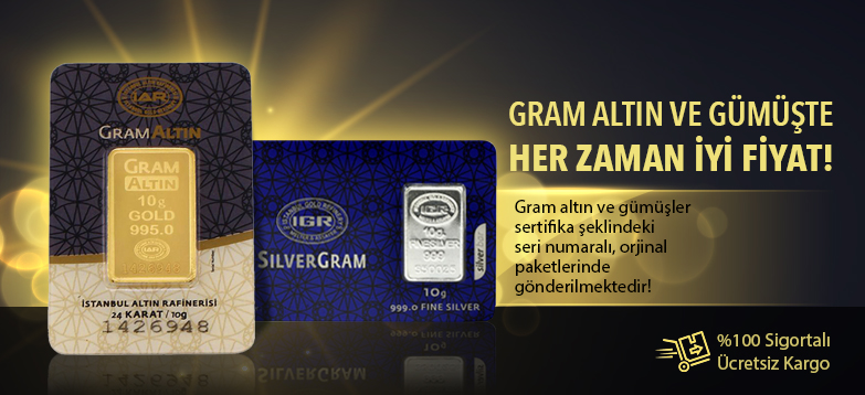 Gram Altın, Gram gümüş, yatırım için altın, işçiliksiz altın